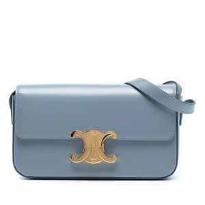 Celine Shiny Calfskin Triomphe Claude Shoulder Bag